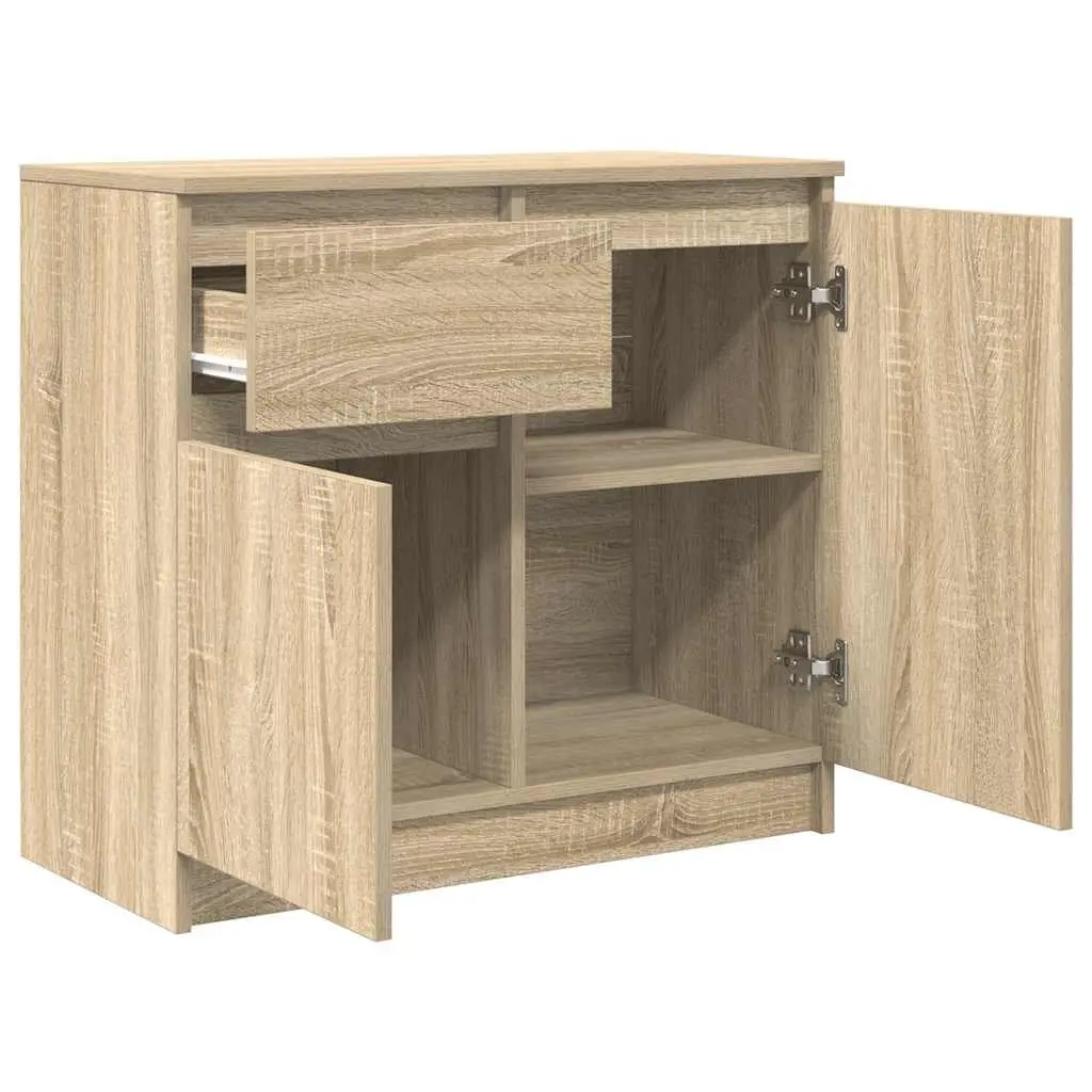 Sideboard Storage Cabinet Living Room Brown Engineered Wood 71 x 35 x 65 cm