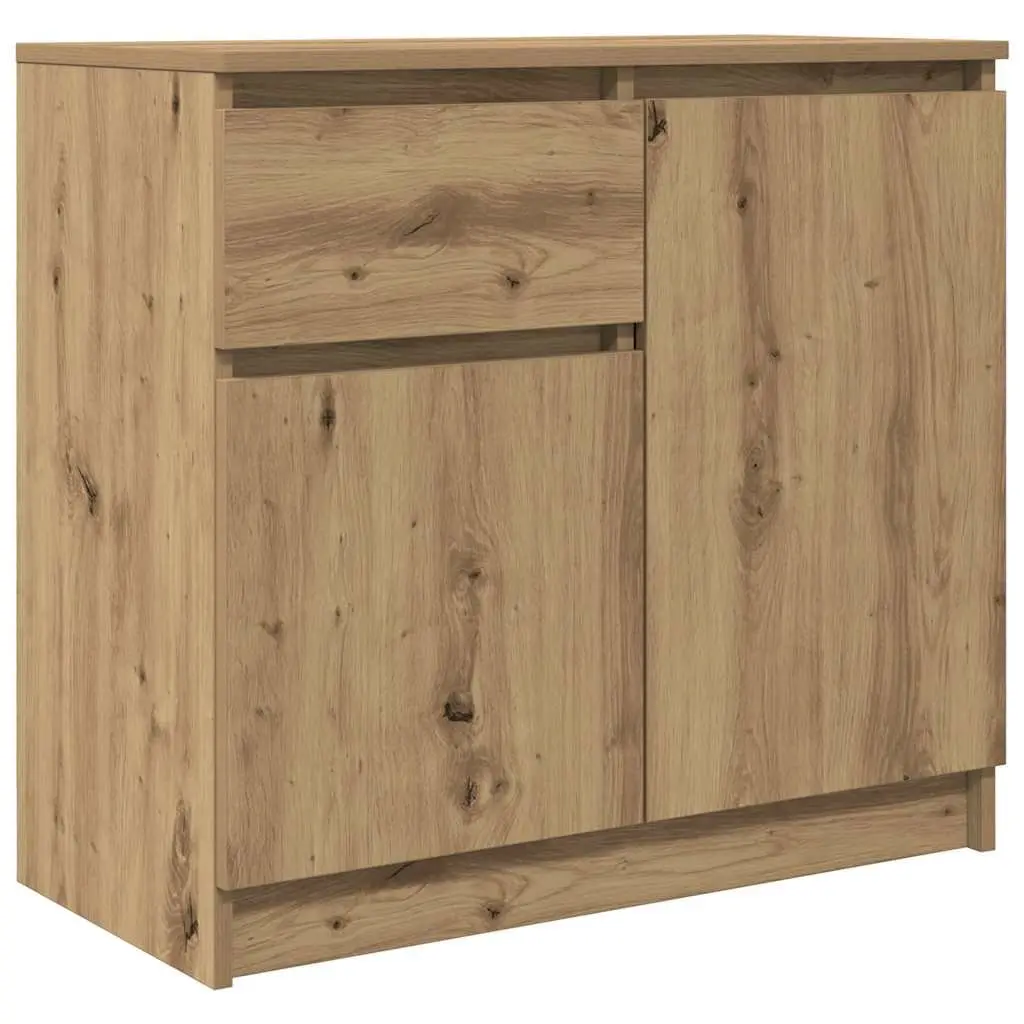 Sideboard with Drawer Brown Engineered Wood Storage Cabinet Buffet Organiser