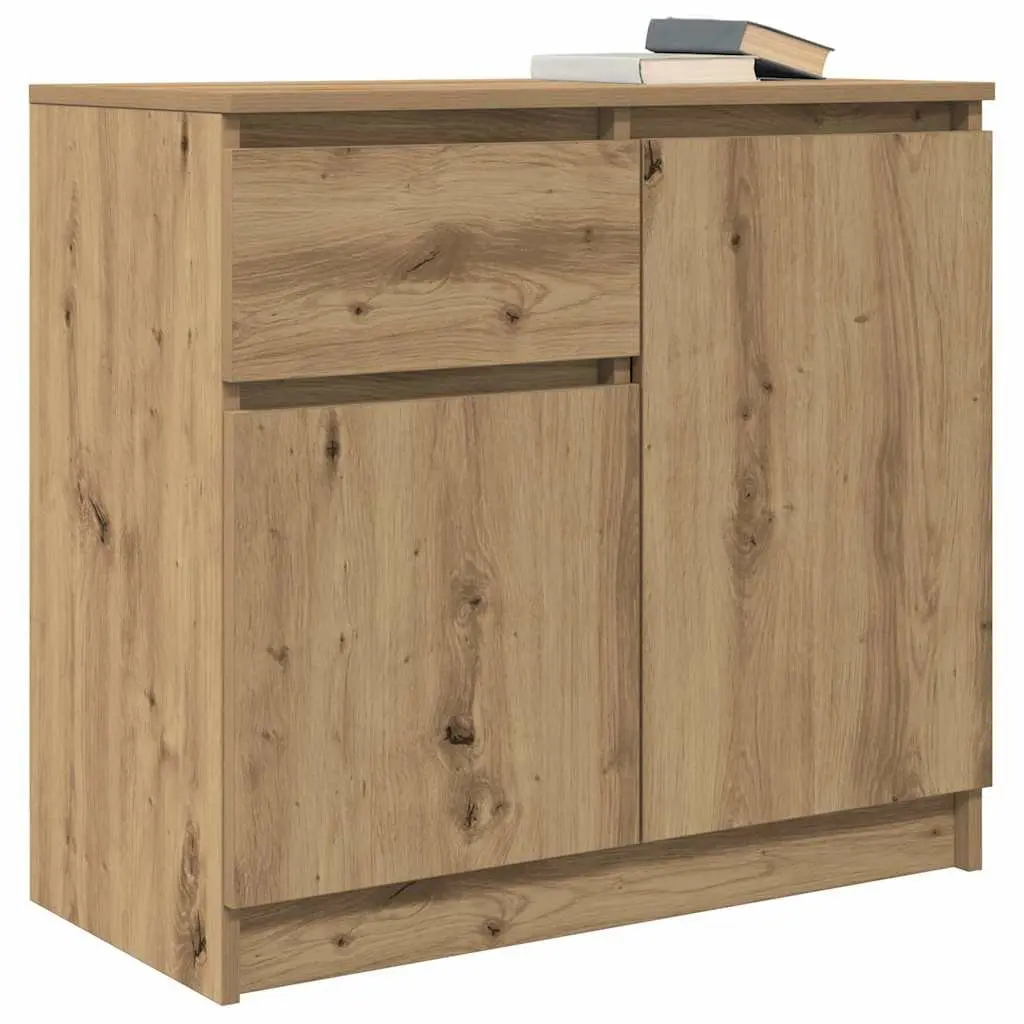 Sideboard with Drawer Brown Engineered Wood Storage Cabinet Buffet Organiser