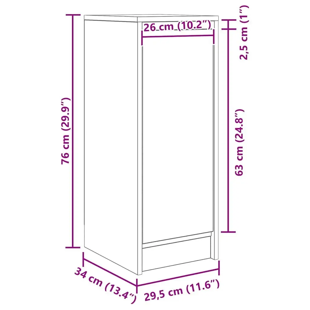 Brown Engineered Wood Sideboard Cabinet