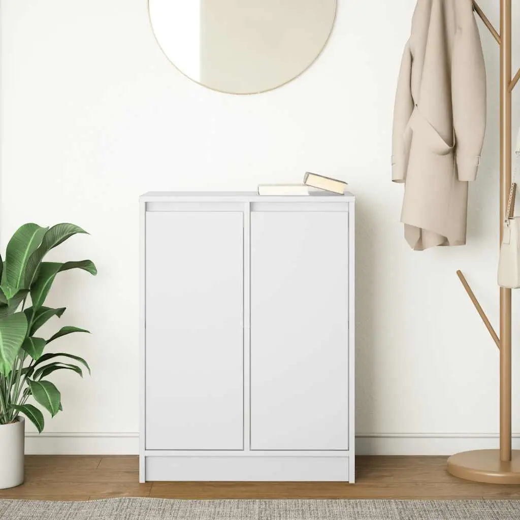 Sideboard Storage Cabinet White Engineered Wood Buffet Cupboard Bedroom Entryway 57L x 34W x 76H cm