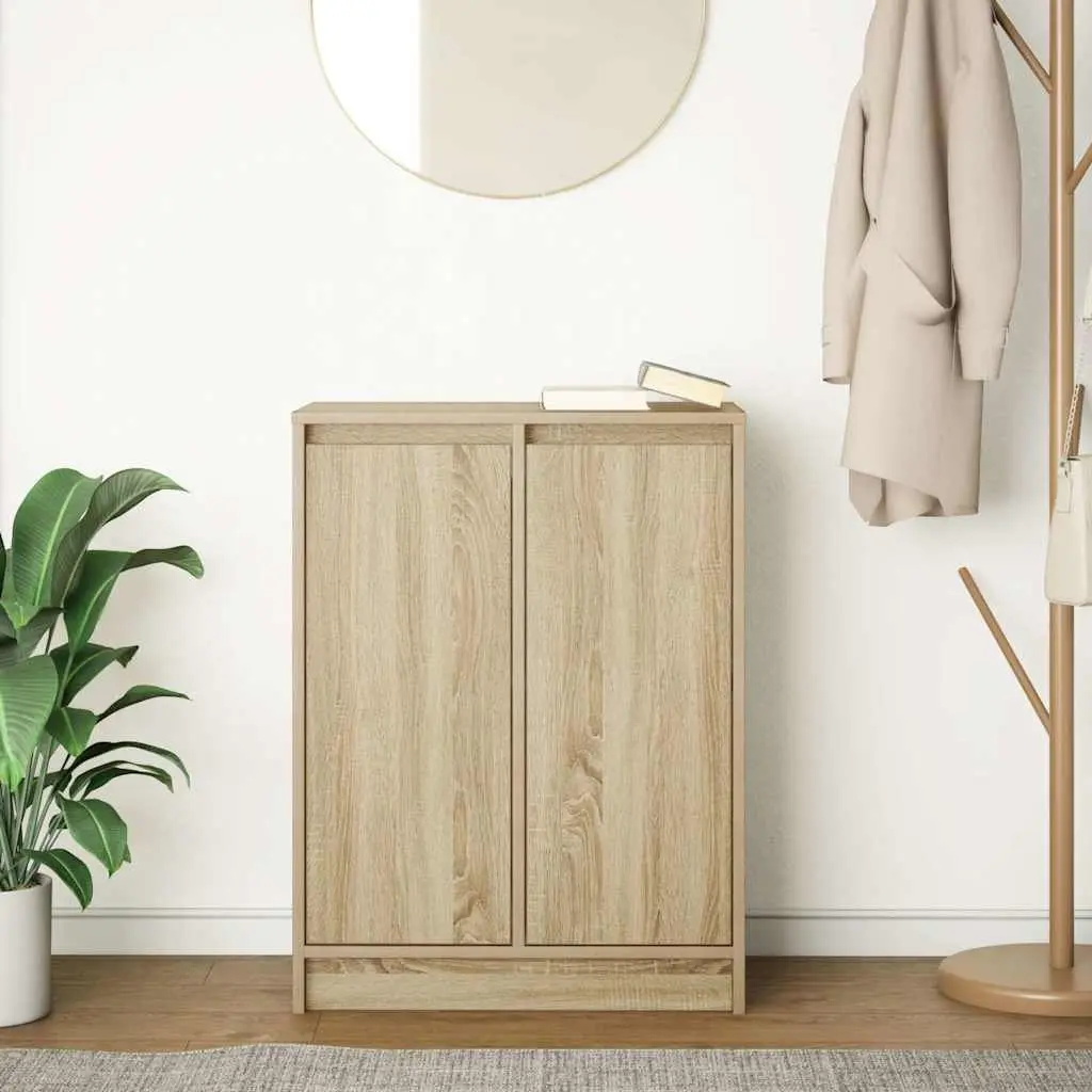 Sideboard Storage Cabinet for Dining Room Kitchen Bedroom Bathroom Living Area Brown Engineered Wood 57 x 34 x 76 cm