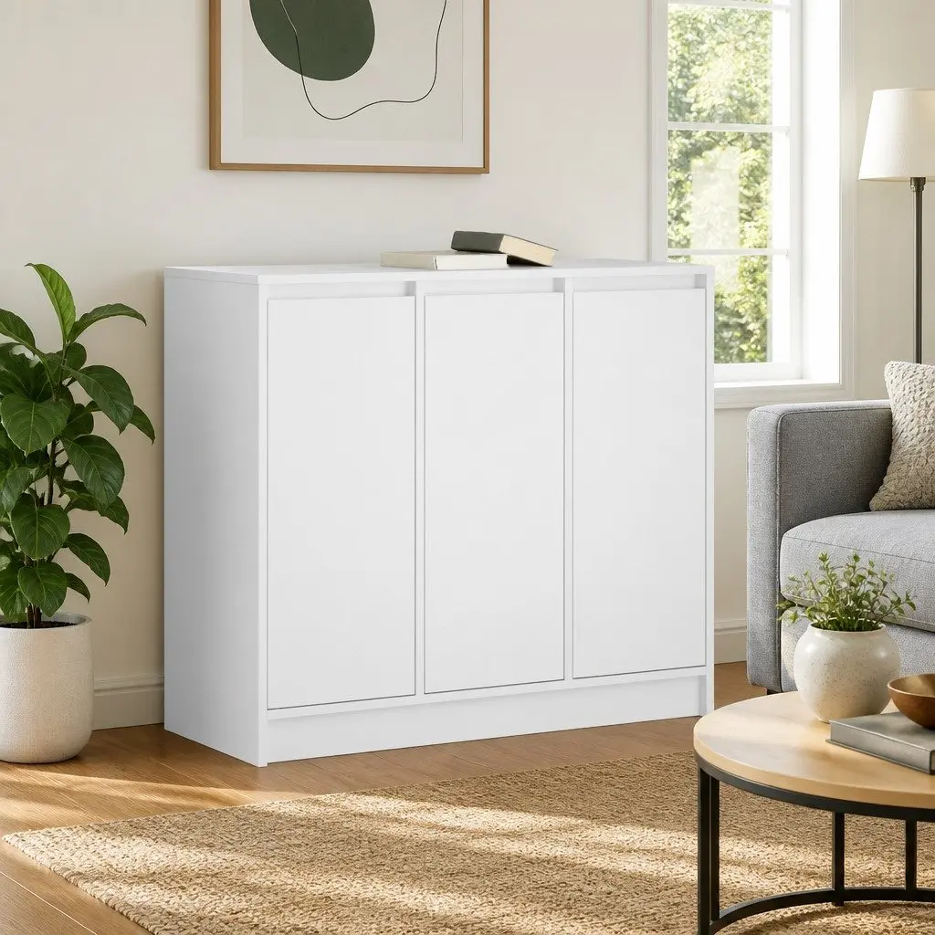 Sideboard Cabinet for Dining Room 85x34x76cm Engineered Wood Storage White