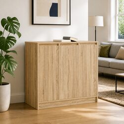 Sonoma Oak 85x34x76 cm Storage Cabinet in Engineered Wood