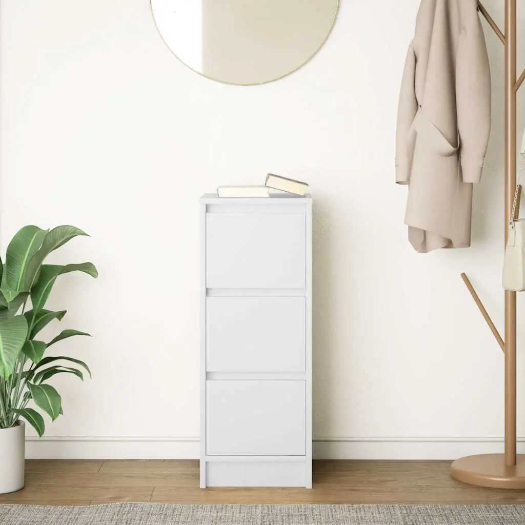 White Sideboard Storage Cabinet Engineered Wood Buffet Kitchen Dining Room