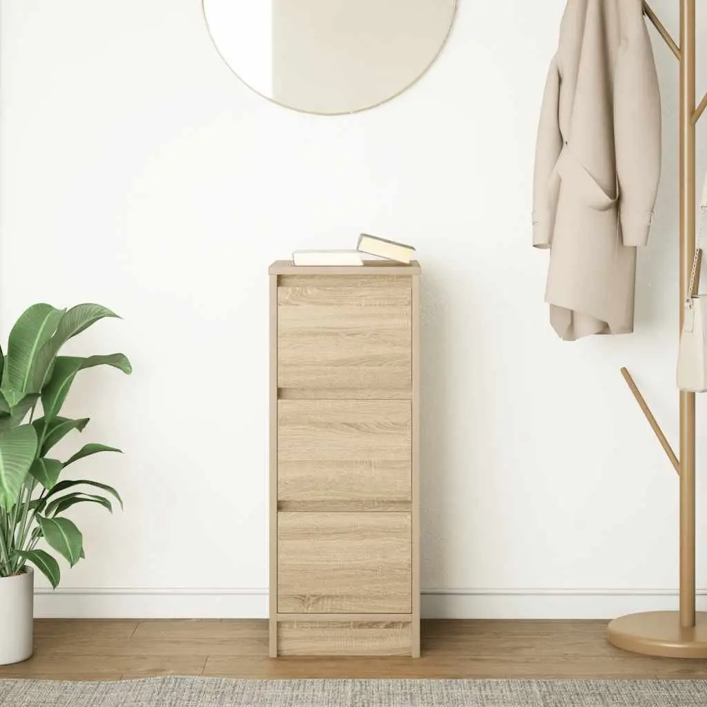 Sideboard Sonoma Oak 29.5x34x76 cm Storage Cabinet Buffet Engineered Wood Brown