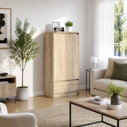 Storage Cabinet with Drawer Brown Engineered Wood Sonoma Oak Buffet Sideboard