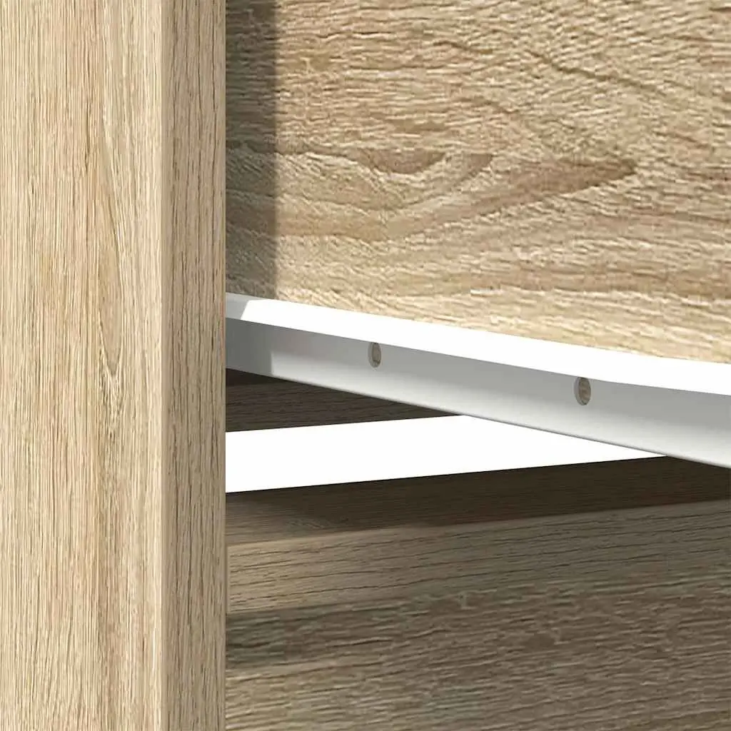 Storage Cabinet for Living Room Dining Area Home Office Brown Engineered Wood 55.5 W x 34 D x 119.5 H cm