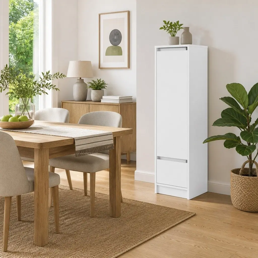 Highboard Storage Cabinet for Dining Room White Engineered Wood 29.5 x 34 x 119.5 cm