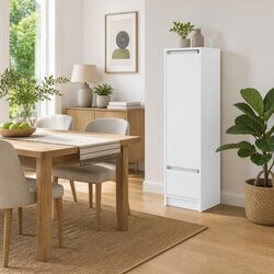 Highboard Storage Cabinet: 29.5 x 34 x 119.5 cm, White
