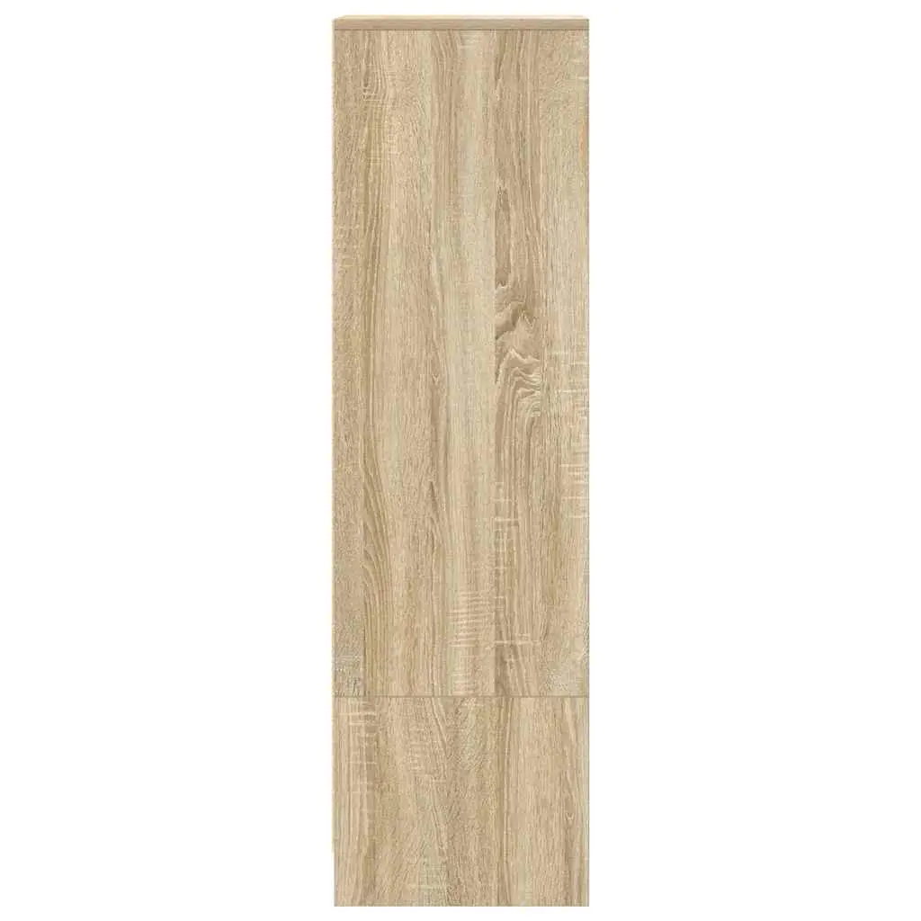 Brown Highboard Storage Cabinet with Engineered Wood Build