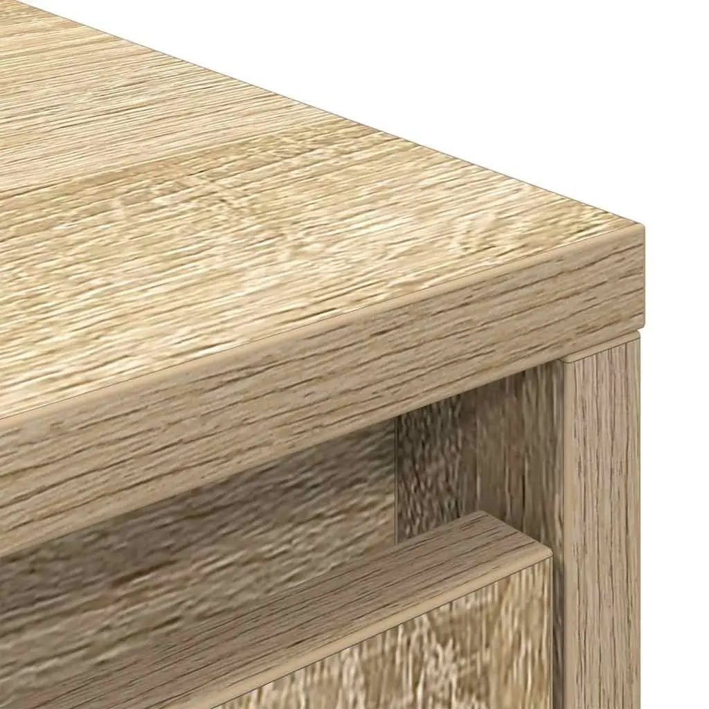 Brown Highboard Storage Cabinet with Engineered Wood Build
