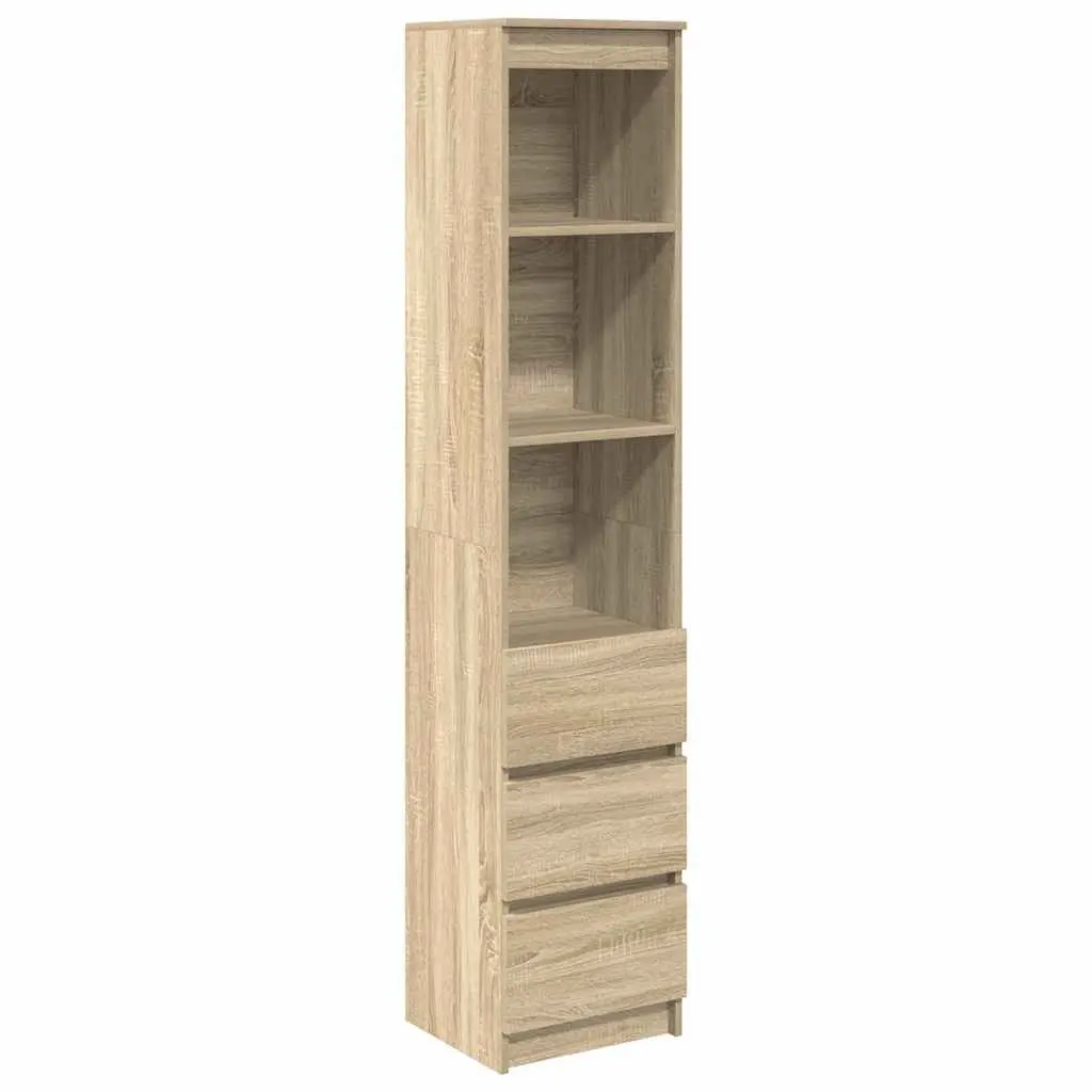 Highboard Storage Cabinet Brown Engineered Wood Sideboard Buffet Cupboard 180cm