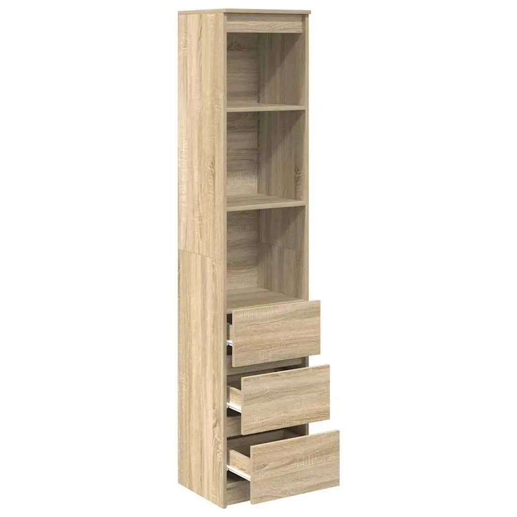 Highboard Storage Cabinet Brown Engineered Wood Sideboard Buffet Cupboard 180cm
