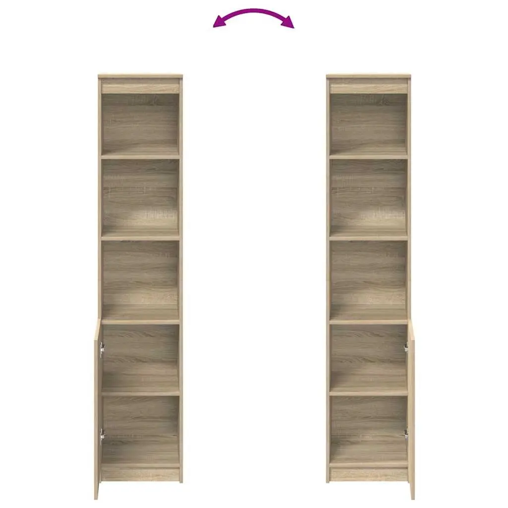 Highboard Storage Cabinet for Dining Room Bedroom Bathroom Kitchen Living Space Brown Engineered Wood 37.5x35x180cm
