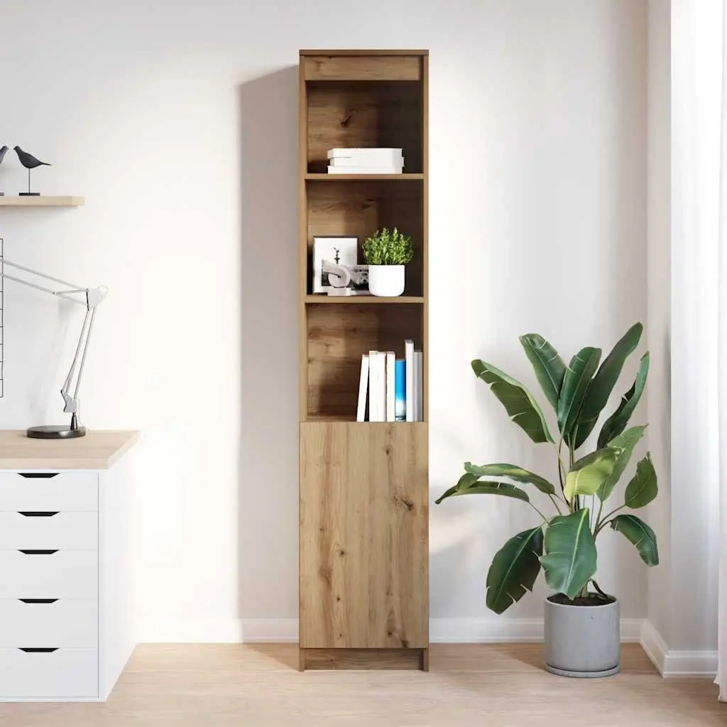 Highboard Storage Cabinet for Dining Room Bedroom Living Area 37.5 x 35 x 180 cm Brown Engineered Wood