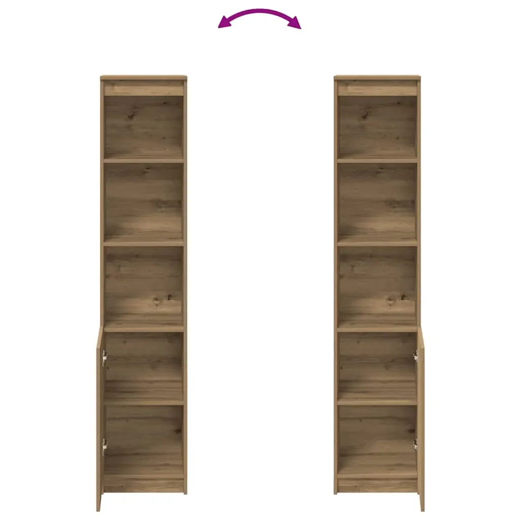 Highboard Storage Cabinet for Dining Room Bedroom Living Area 37.5 x 35 x 180 cm Brown Engineered Wood