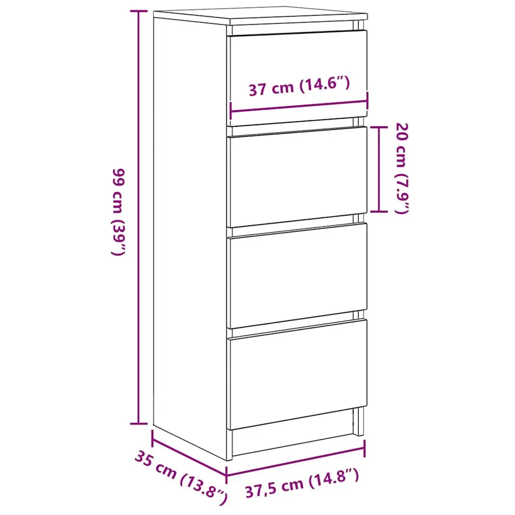 White Sideboard Storage Cabinet Dining Room 37.5W x 35D x 99H cm
