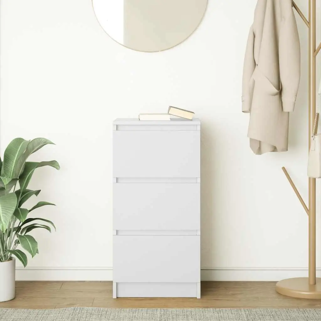Storage Cabinet Sideboard Engineered Wood 37.5x35x76cm White Buffet Furniture