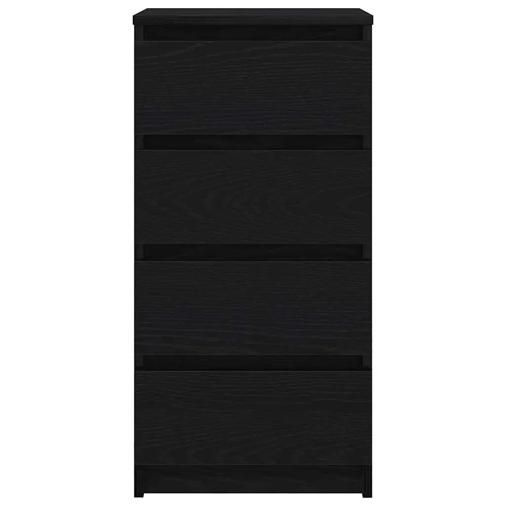 Black Oak Sideboard Storage Cabinet Engineered Wood Buffet 37.5x35x76cm