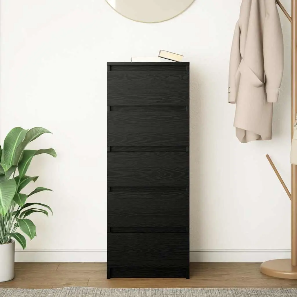 Black Oak Sideboard Storage Cabinet 37.5x35x99cm