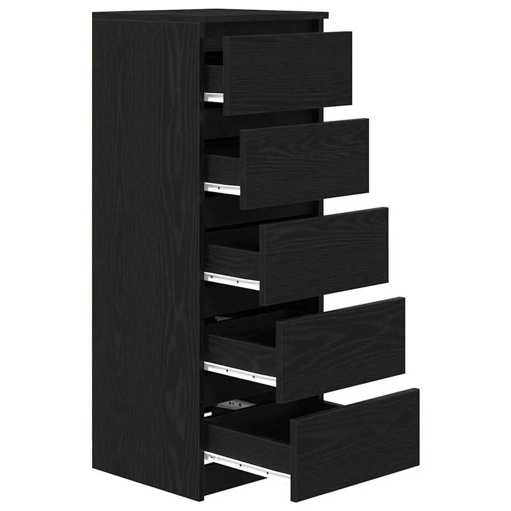 Black Oak Sideboard Storage Cabinet 37.5x35x99cm