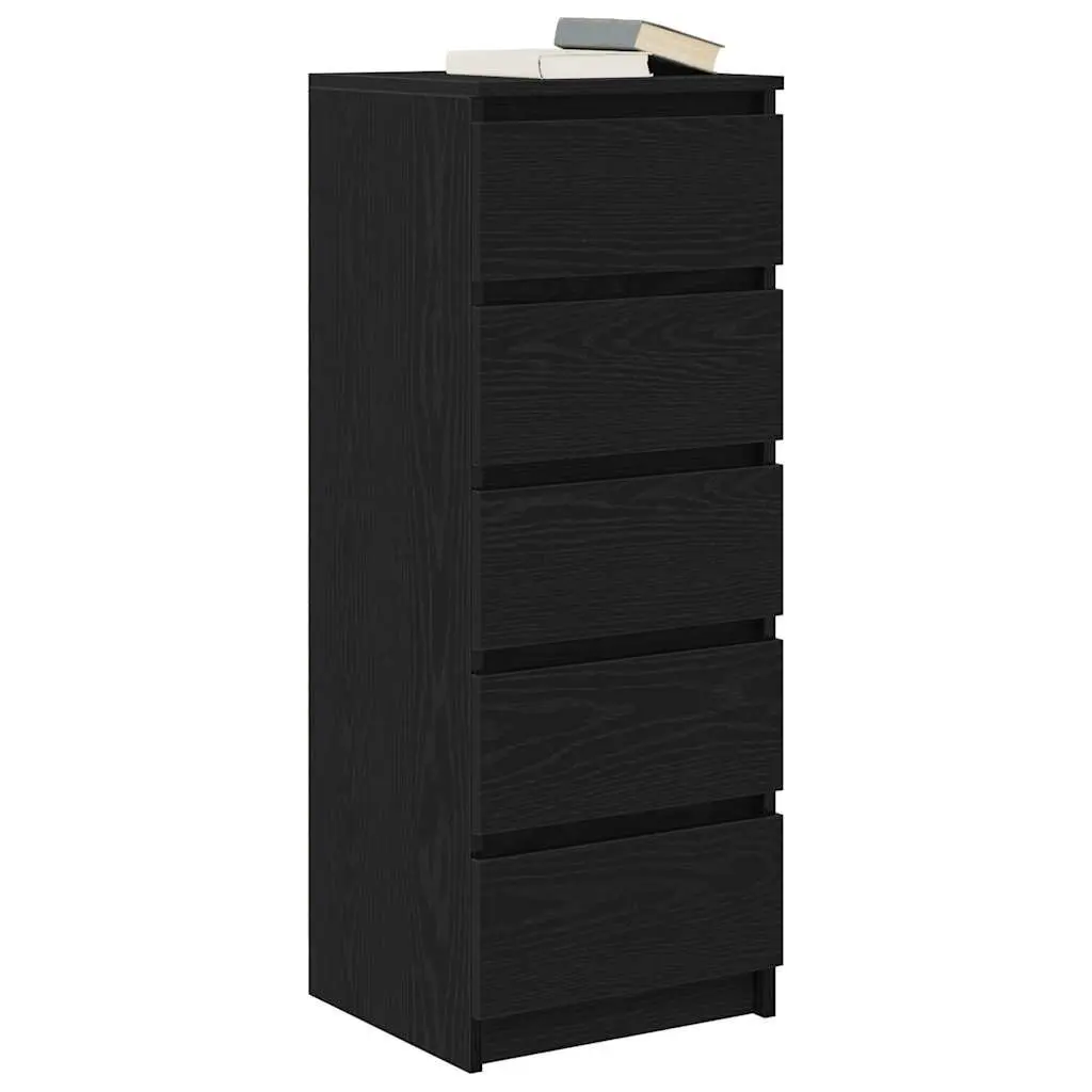Black Oak Sideboard Storage Cabinet 37.5x35x99cm