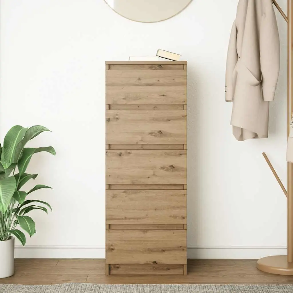 Sideboard for Living Room or Dining Area Brown 37.5 x 35 x 99 cm Engineered Wood Storage Cabinet with Drawers