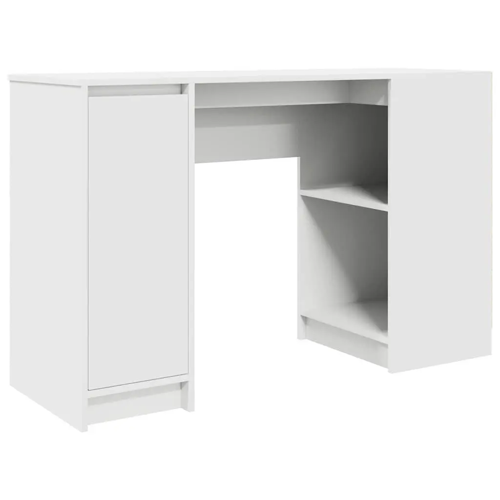 Desk Secretary Workstation Office White Writing Storage Engineered Wood