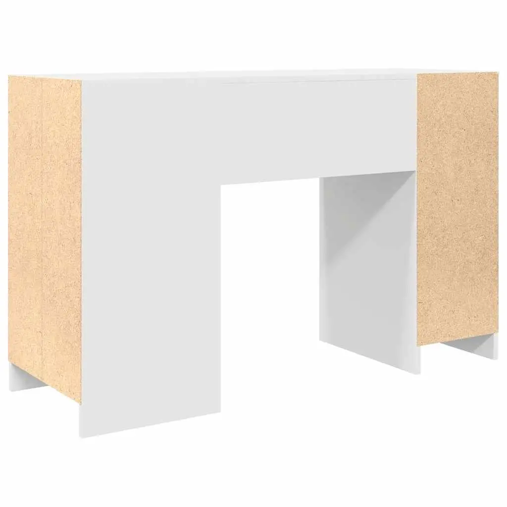 Desk Secretary Workstation Office White Writing Storage Engineered Wood