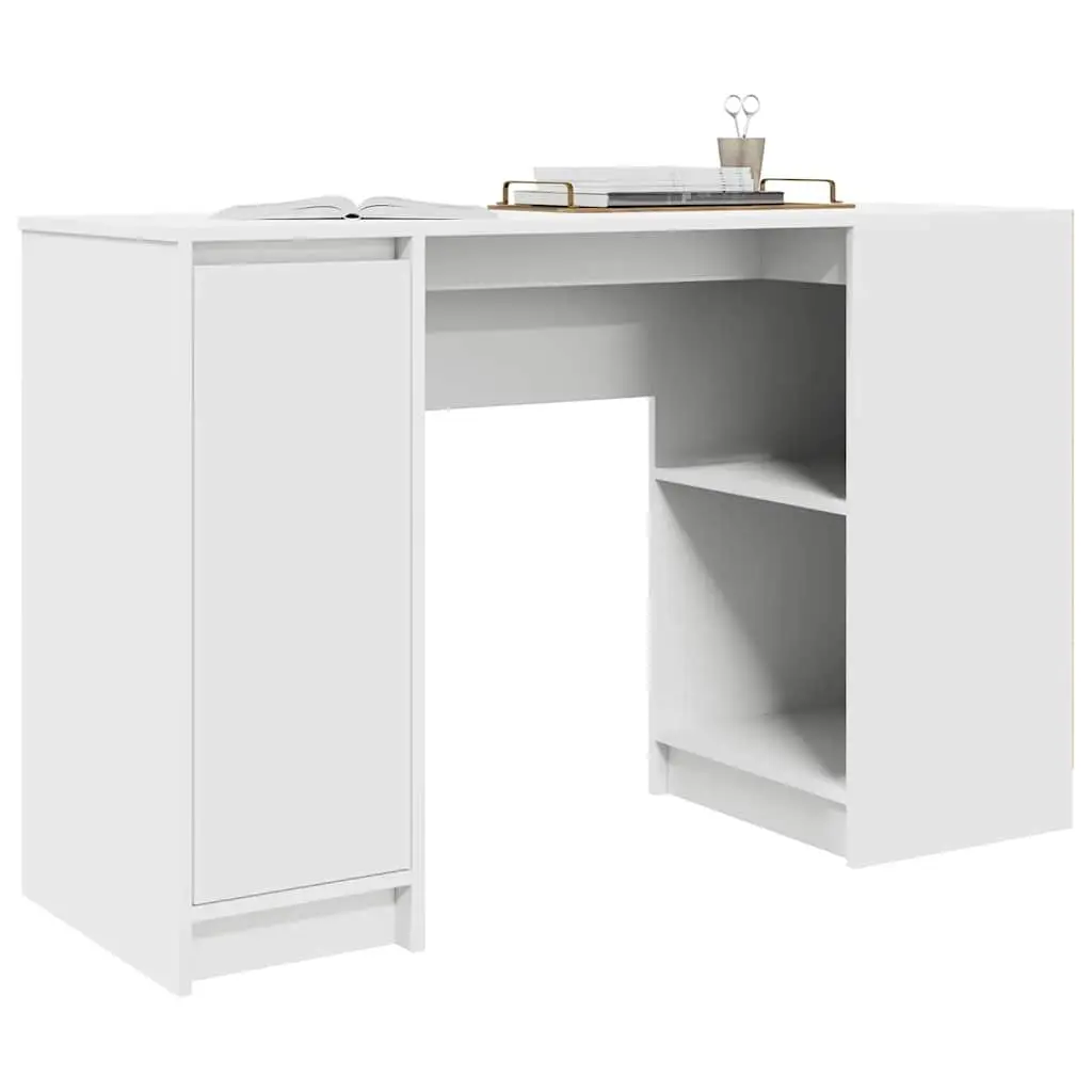 Desk Secretary Workstation Office White Writing Storage Engineered Wood