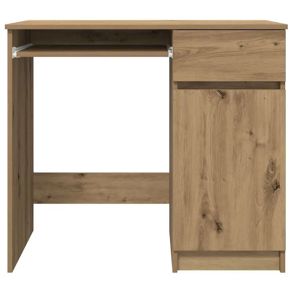 Office Desk Brown Engineered Wood Storage Cabinet Drawer Shelf Workstation