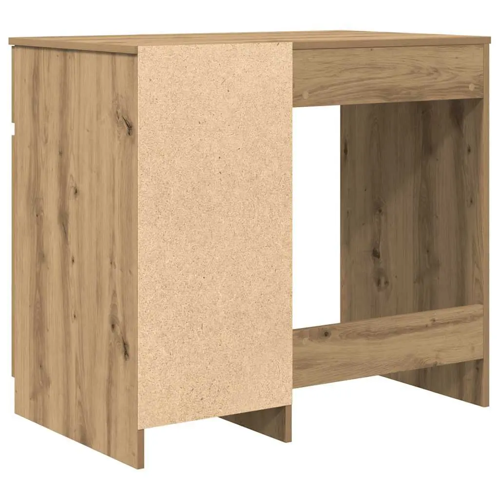 Office Desk Brown Engineered Wood Storage Cabinet Drawer Shelf Workstation