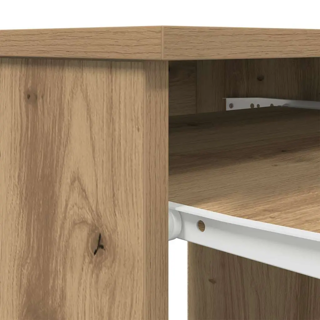 Office Desk Brown Engineered Wood Storage Cabinet Drawer Shelf Workstation