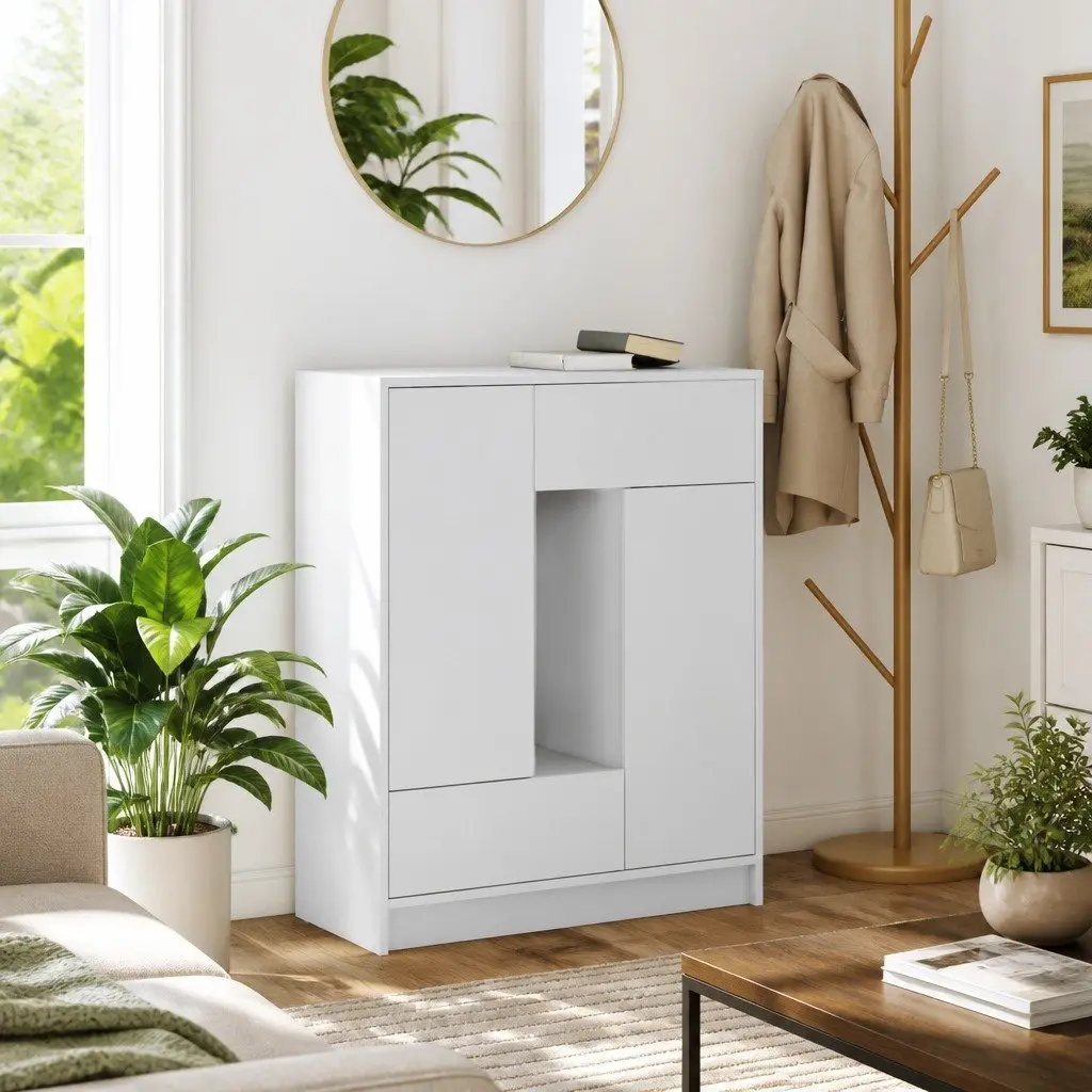 White Sideboard Buffet Storage Cabinet