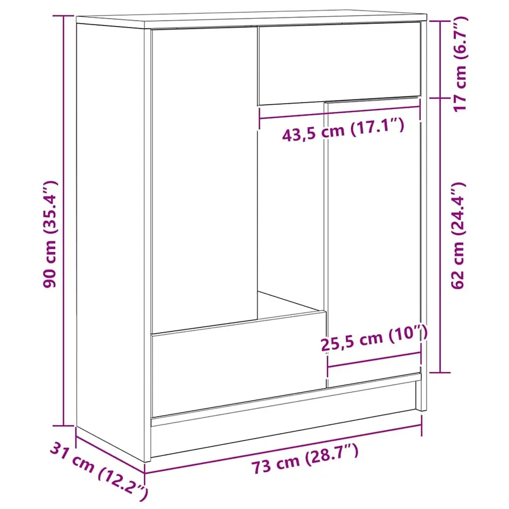 White Sideboard Buffet Storage Cabinet