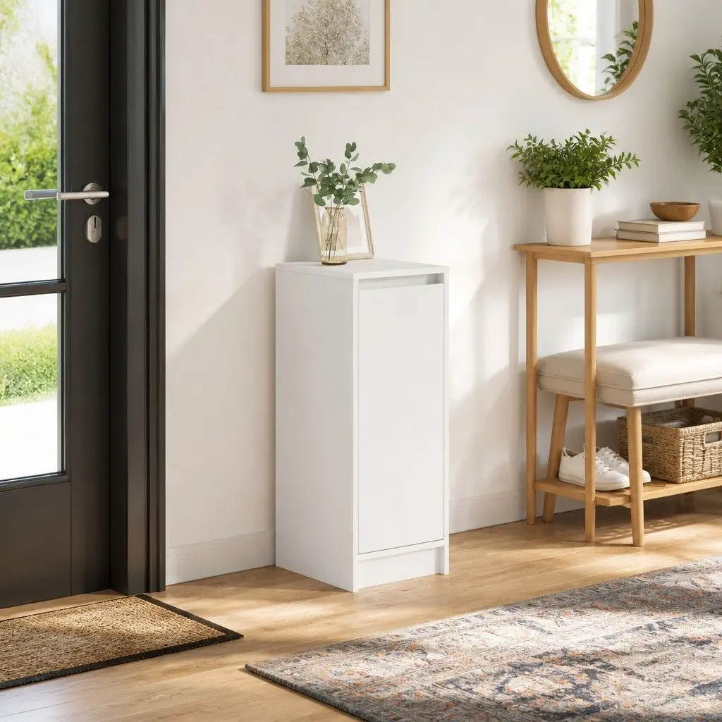 Shoe Cabinet Storage Organiser for Home White Engineered Wood 29.5 x 34 x 76 cm