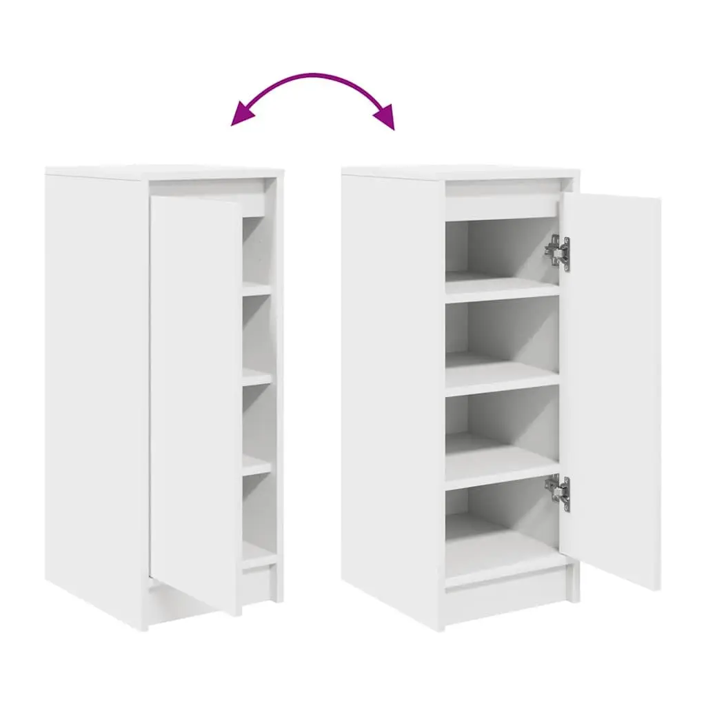 Shoe Cabinet Storage Organiser for Home White Engineered Wood 29.5 x 34 x 76 cm