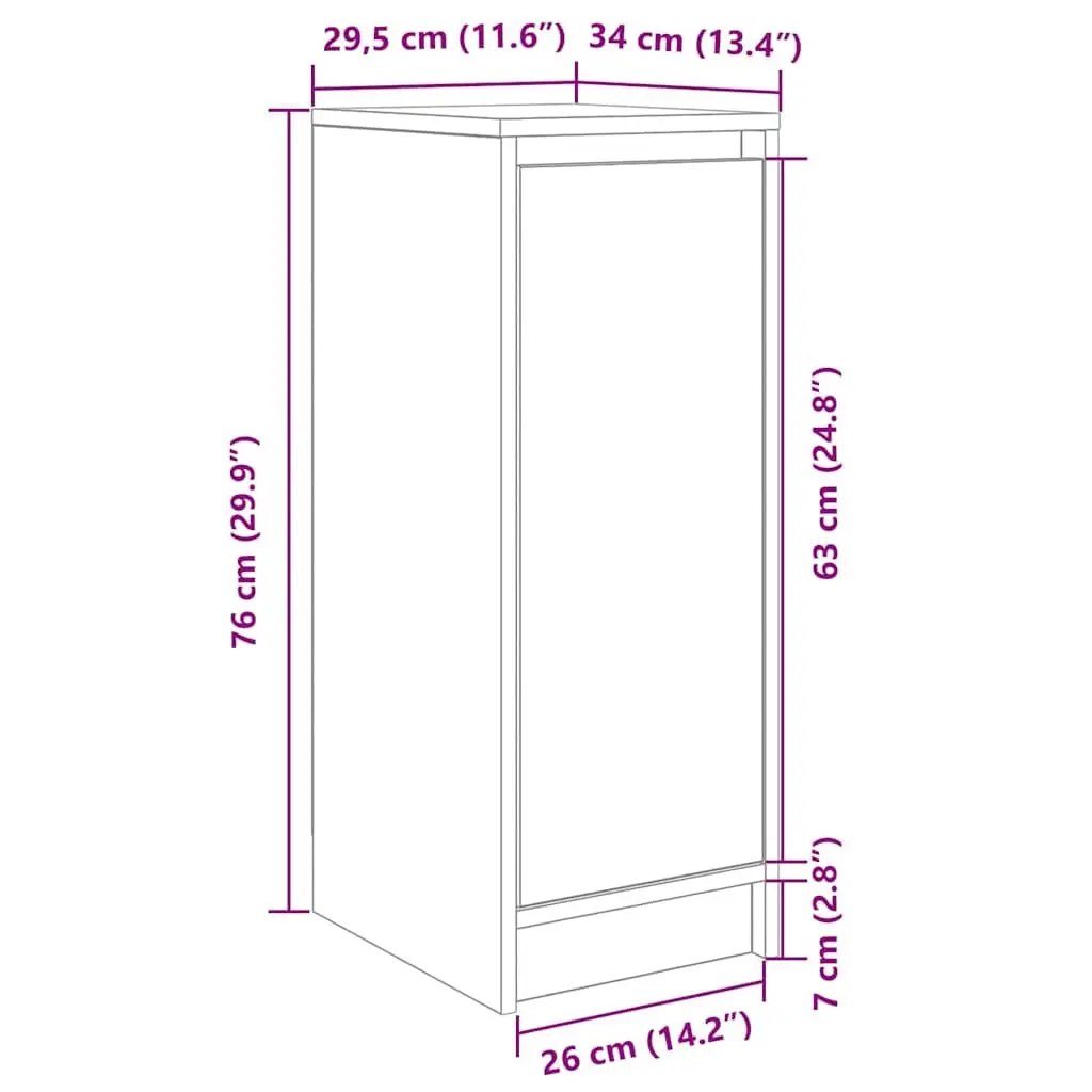 Shoe Cabinet Storage Organiser for Home White Engineered Wood 29.5 x 34 x 76 cm