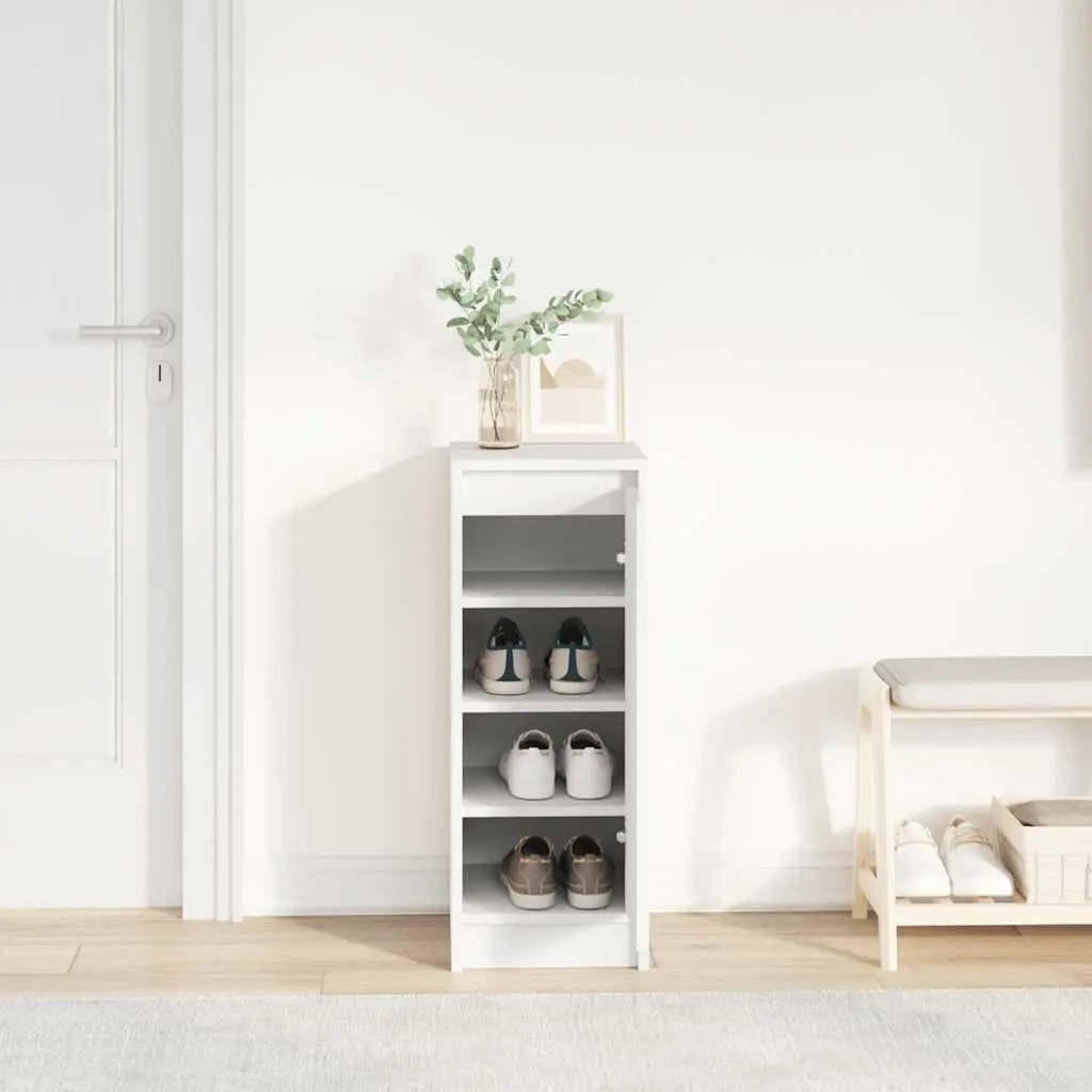 Shoe Cabinet Storage Organiser for Home White Engineered Wood 29.5 x 34 x 76 cm