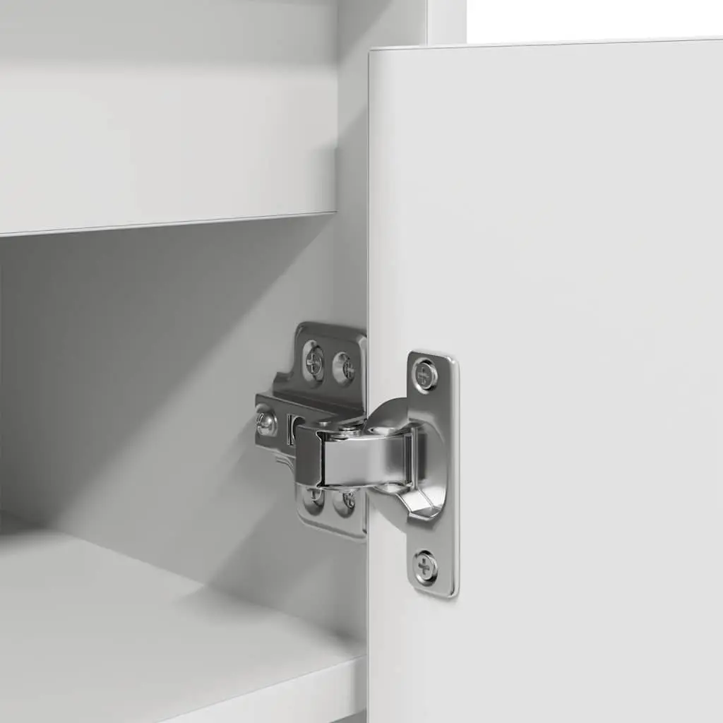 Shoe Cabinet White Storage Organiser Engineered Wood 57x34x76cm