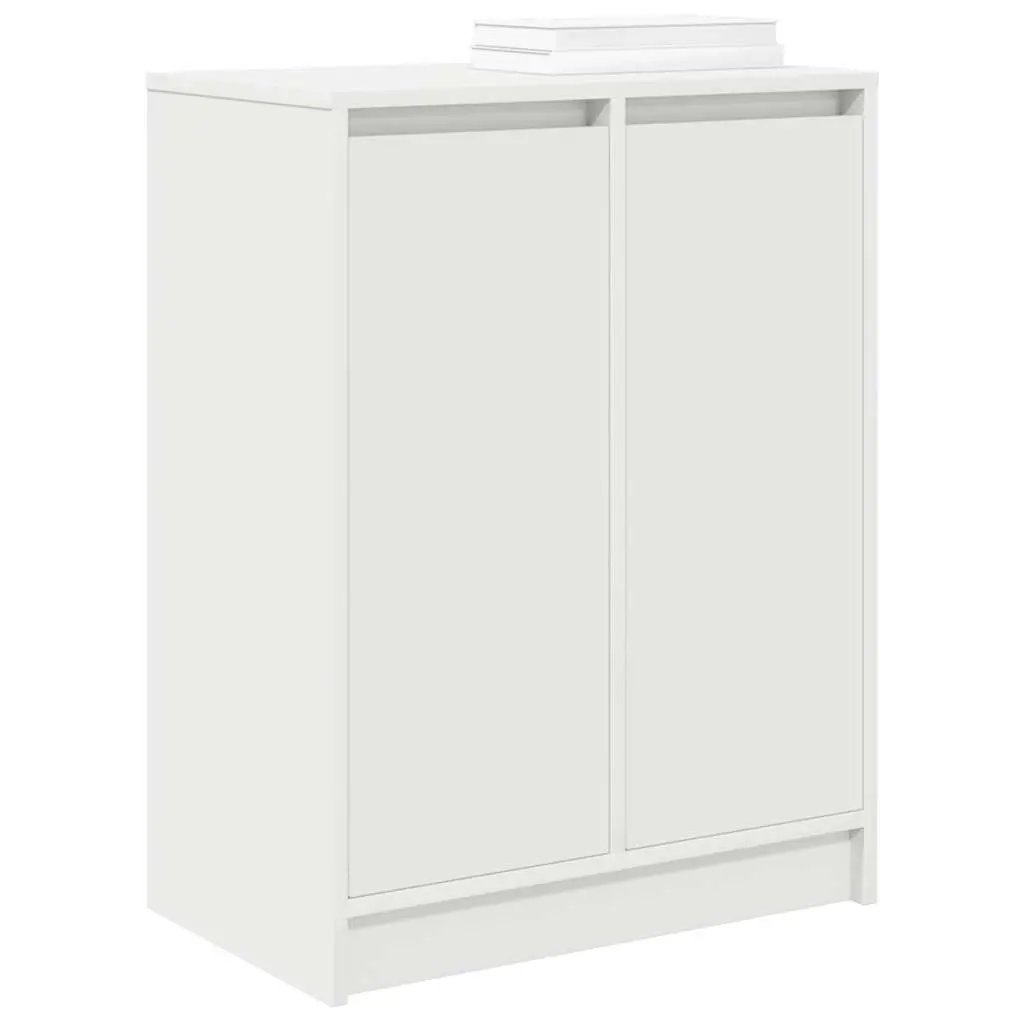 Shoe Cabinet White Storage Organiser Engineered Wood 57x34x76cm