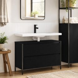 Bathroom Vanity Unit Specifications: Black Oak 90x34.5x60cm
