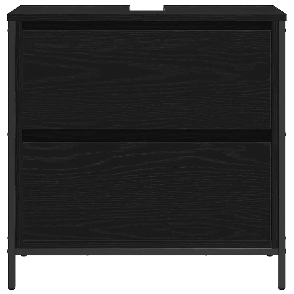 Bathroom Vanity Cabinet Storage Unit Black Oak 60x34.5x60cm