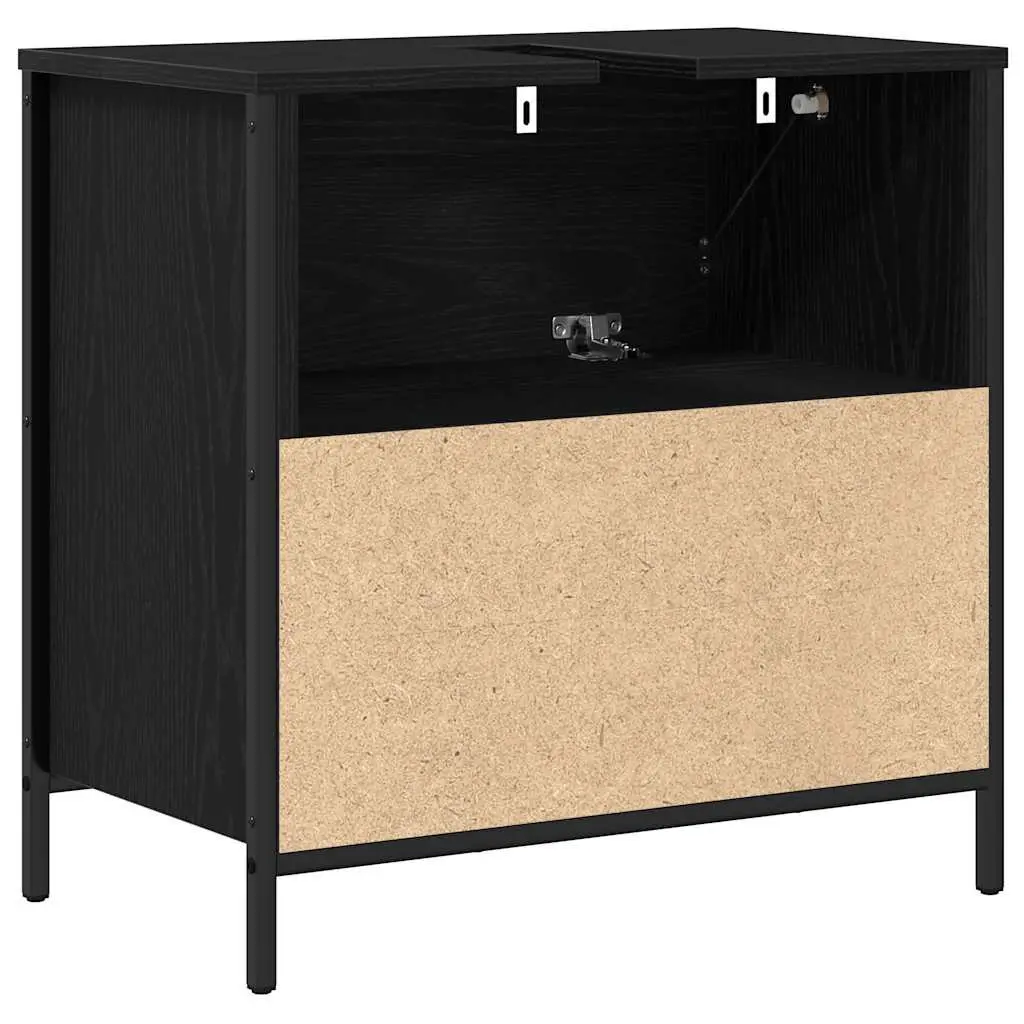 Bathroom Vanity Cabinet Storage Unit Black Oak 60x34.5x60cm