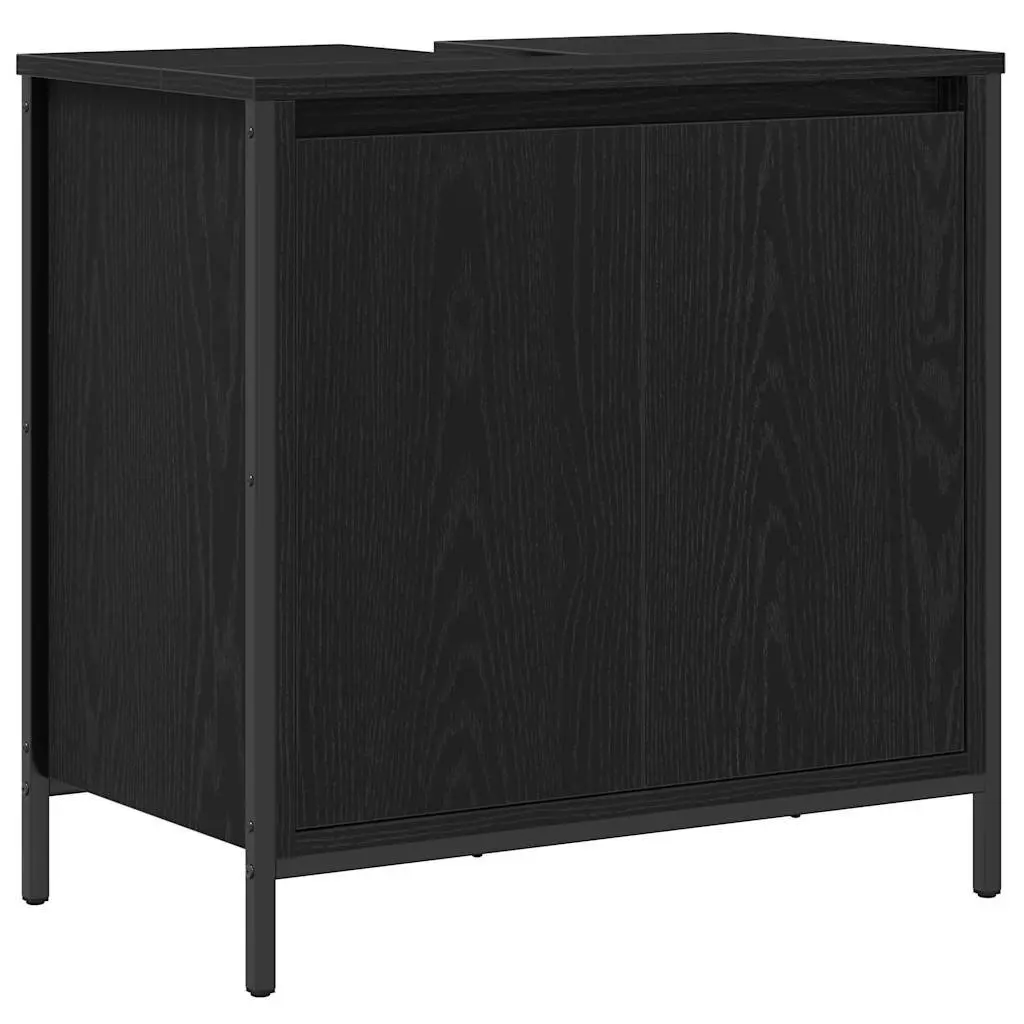 Bathroom Vanity Cabinet Black 60cm for Bathroom Storage Sink Unit