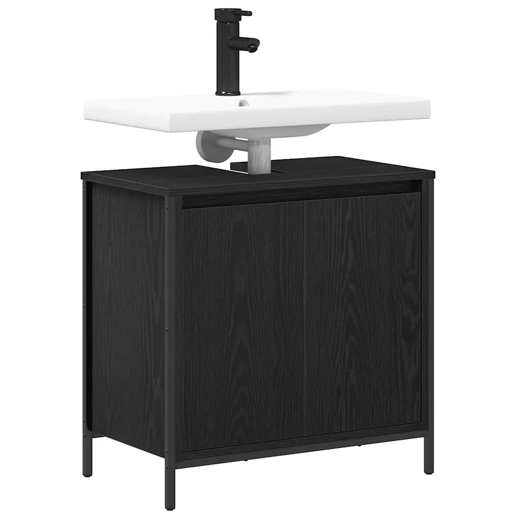 Bathroom Vanity Cabinet Black 60cm for Bathroom Storage Sink Unit