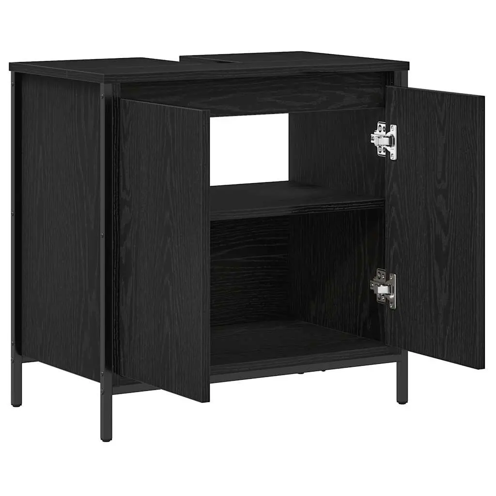 Bathroom Vanity Cabinet Black 60cm for Bathroom Storage Sink Unit