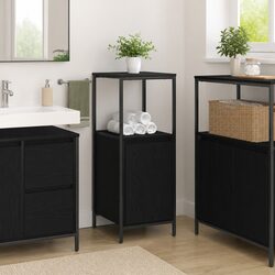Bathroom Vanity Cabinet - Dimensions 36x35x95cm, Black Oak