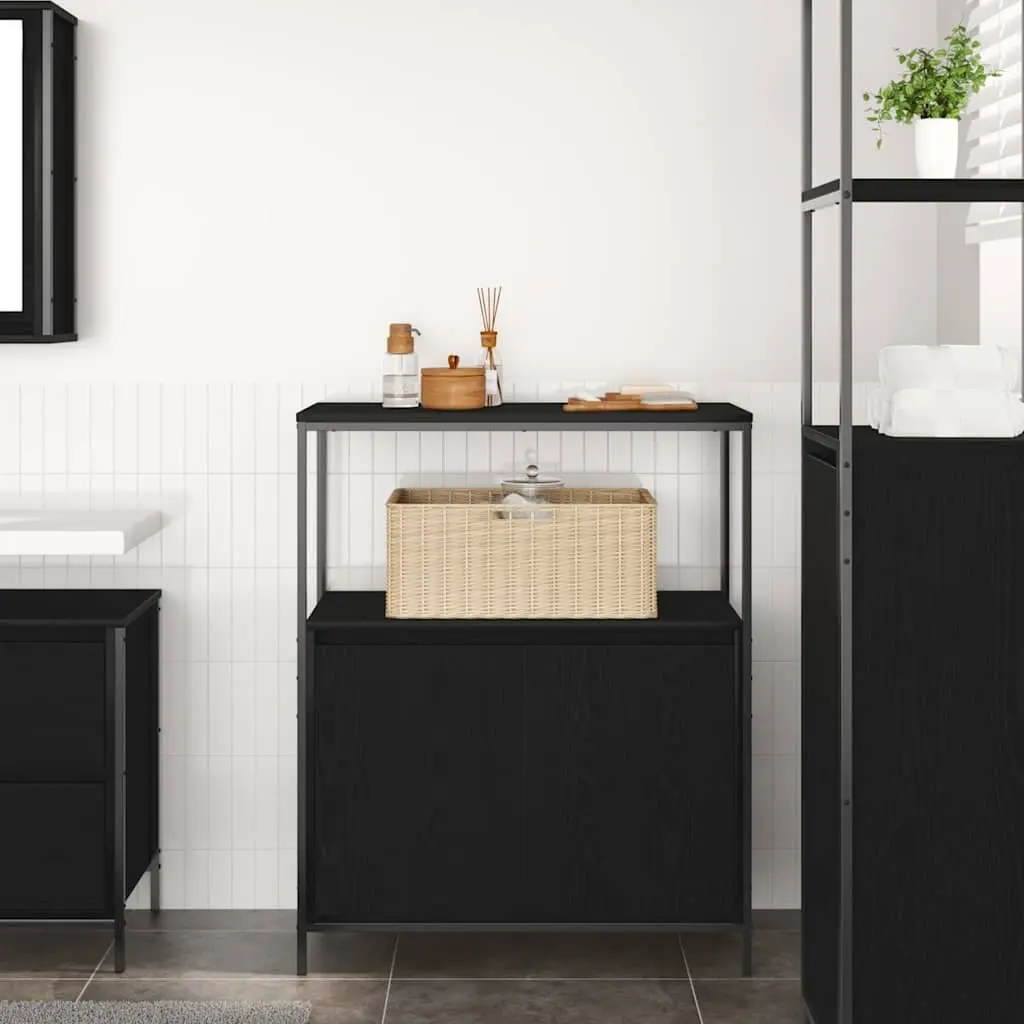 Bathroom Vanity Cabinet for Bathroom 76.5W x 35D x 95H cm Black Oak Storage Unit Organiser